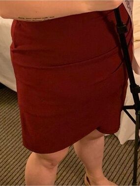 Forever 21+ Burgundy Stretch Pencil Skirt - Size 3x